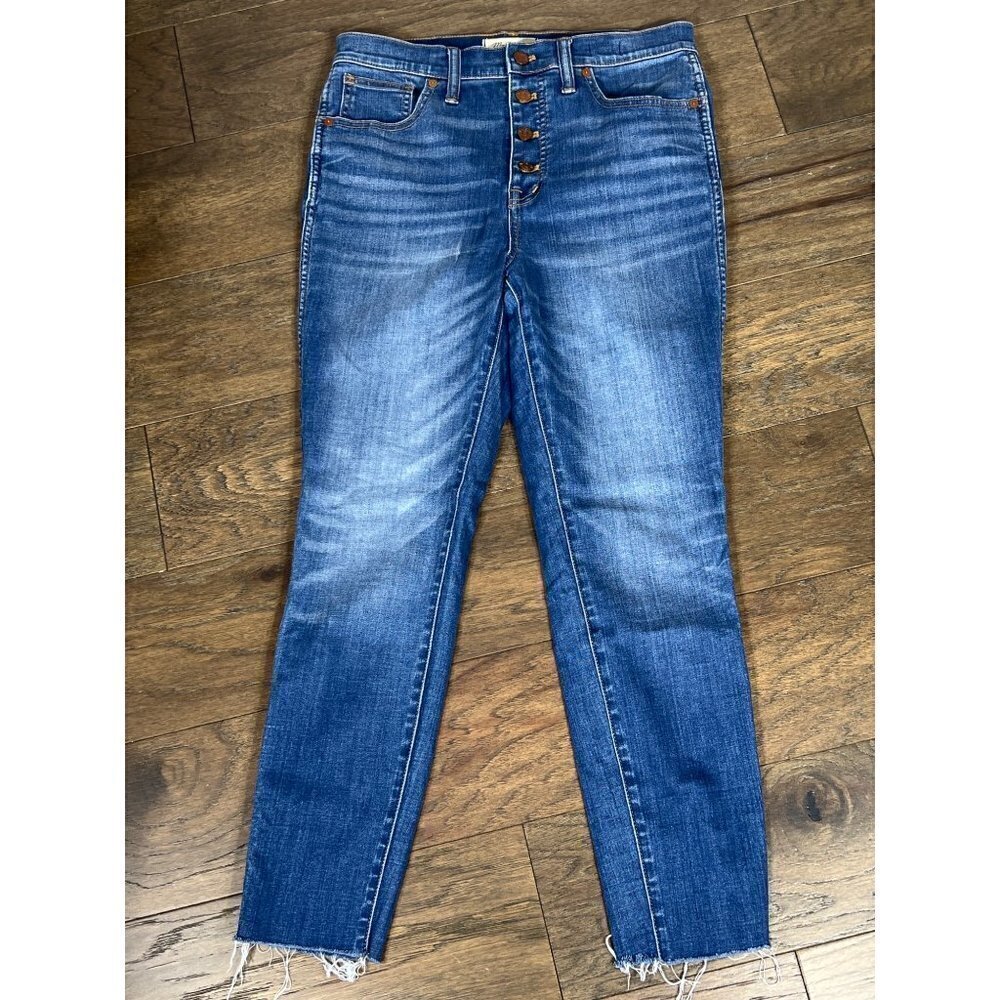 MADEWELL 10" High-Rise Button Fly Skinny Crop Sz 29 EUC